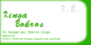 kinga bokros business card